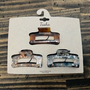 Tasha Multicolor Hair Claw Clip Trio